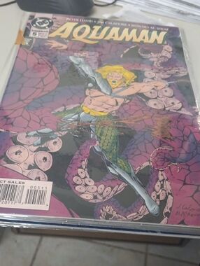 DC Comics Aquaman Comic Book Purple, Green, Yellow Cover In A Sleeve